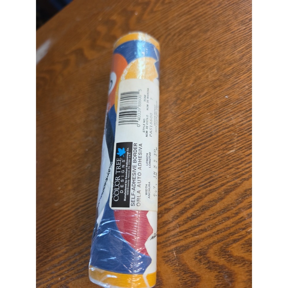 Vintage Color Tree Designs Eisenhart Sports Wallpaper Border Roll NWT